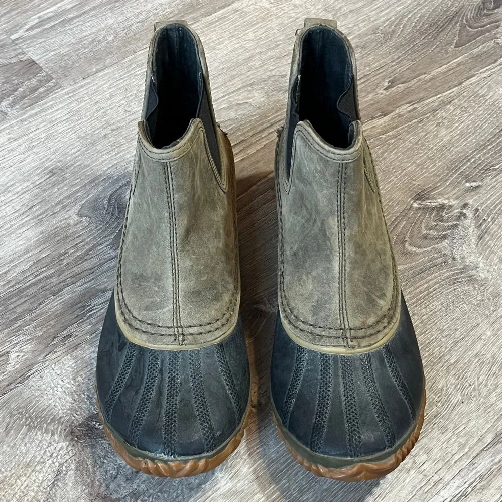 Sorel Out N About Chelsea Waterproof Leather Rubber Duck Boots Brown NL2410-214